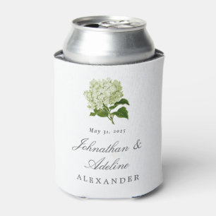 Witte en groene Hydrangea bruiloft gunst Blikjeskoeler