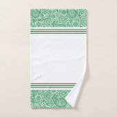 Witte en groene paisley met strepen bad handdoek (Handdoek)