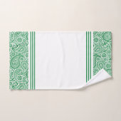 Witte en groene paisley met strepen bad handdoek (Handdoek)