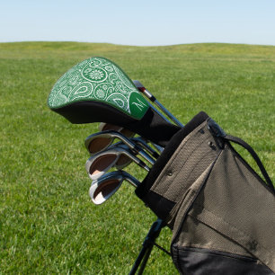 Witte en groene  paisleypatroon golfheadcover