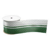 Witte en groene poka Dots Lint (Spoel)