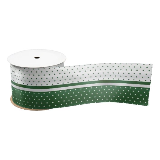 Witte en groene poka Dots Lint (Spoel)
