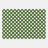 Witte en Groene Polka Dots Inpakpapier Vel (Voorkant)