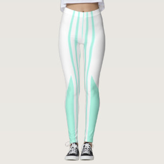 Witte en groene strepen leggings