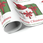 Witte en groene vakken met aangepaste tekst cadeaupapier (Rol Hoek)