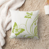 Witte en groene vlinderbruiloft kussen (Deken)