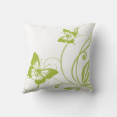 Witte en groene vlinderbruiloft kussen (Achterkant)