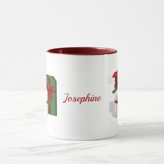 Witte en groene wasdozen met een aangepaste naam mok (Midden)