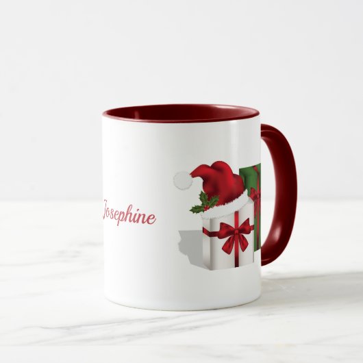 Witte en groene wasdozen met een aangepaste naam mok (Voorkant rechts)