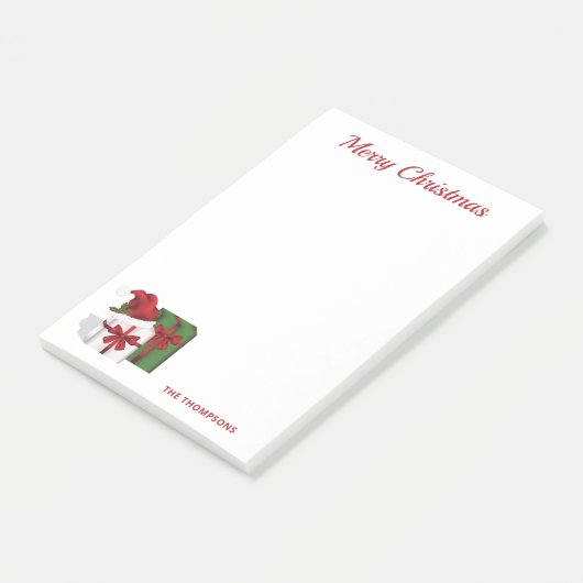 Witte en groene wasdozen met een kersthat post-it® notes (Schuin)