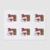 Witte en groene wasdozen met een kersthat tissuepapier (Voorkant)