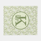 WITTE EN GROENMONOGRAM K FLEECE DEKEN (Voorkant (Horizontaal))