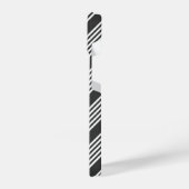 Witte en houtskool vijf strepen patroon iPhone hoesje (Linkerkant)