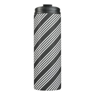 Witte en houtskool vijf strepen patroon thermosbeker