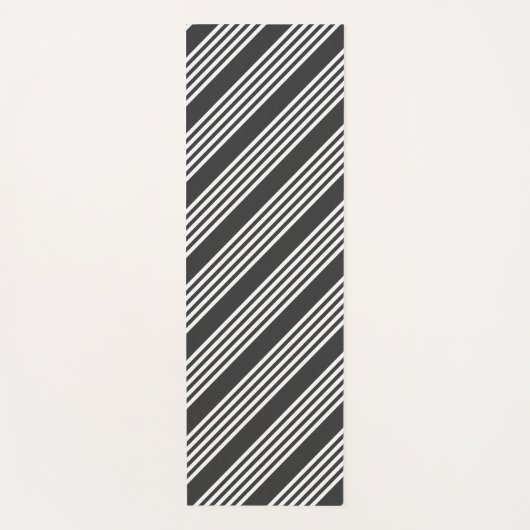 Witte en houtskool vijf strepen patroon yogamat (Voorkant)