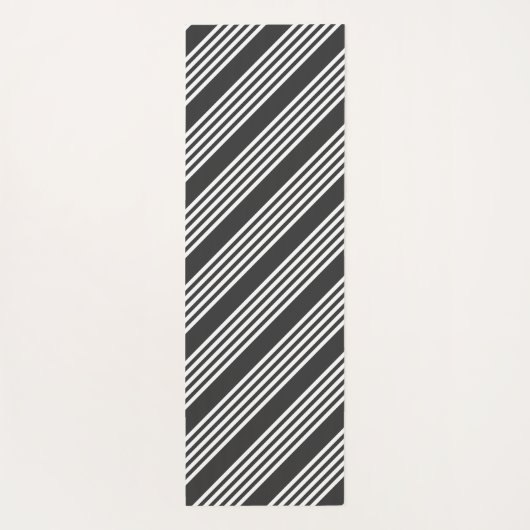 Witte en houtskool vijf strepen patroon yogamat (Achterkant)