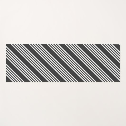 Witte en houtskool vijf strepen patroon yogamat (Voorkant (horizontaal))