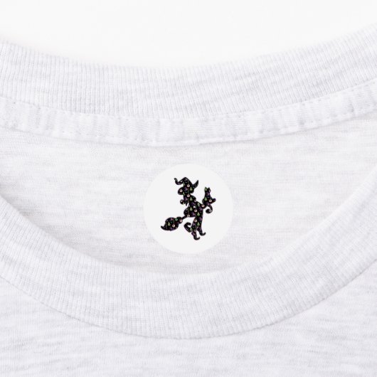 Witte en kat, Halloween Mood Labels (Aangebracht)