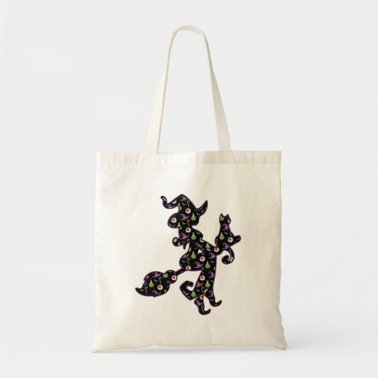 Witte en kat, Halloween Mood Tote Bag (Voorkant)