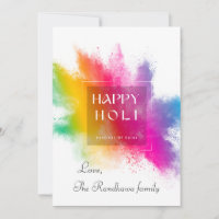 Witte en kleurrijke spleet met Happy Holi-bericht