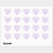 Witte en Lavender Polka Dots Hart Sticker (Vel)