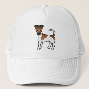 Witte en lichtbruine gladharige vos terriër schatt trucker pet
