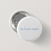 Witte en lichte blauwe lumbine Button (Voorkant /achterkant)