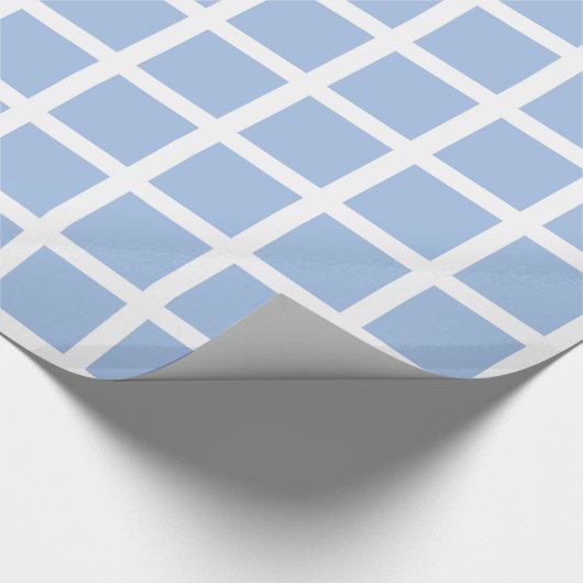 Witte en lichte blauwe vierkantjes Verpakkingspapi Cadeaupapier (Hoek)