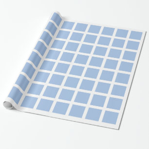 Witte en lichte blauwe vierkantjes Verpakkingspapi Cadeaupapier