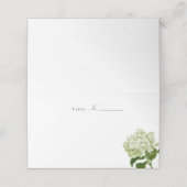 Witte en Lichtgroene Hydrangea Blank Place Card (Buitenkant ongevouwen)