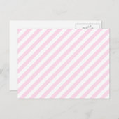 Witte en Lichtrose Strepen Briefkaart (Voorkant / Achterkant)