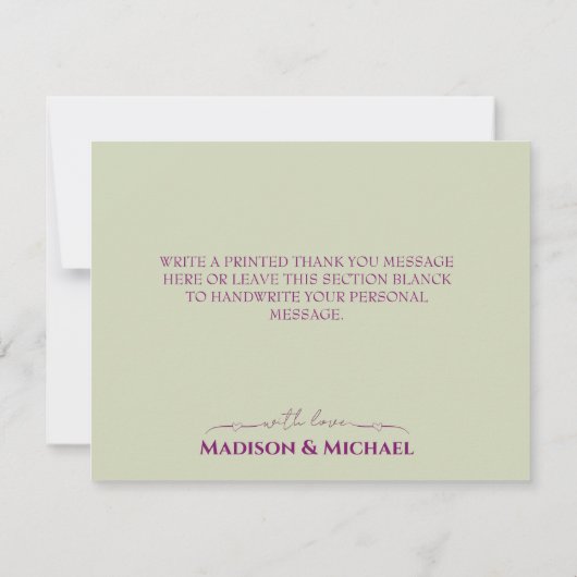 Witte en magenta orchideeën schilderij dank u kaar bedankkaart (Achterkant)