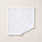 Witte en marine handdoekset - schelpen en zeewier bad handdoek (Wasdoekje)