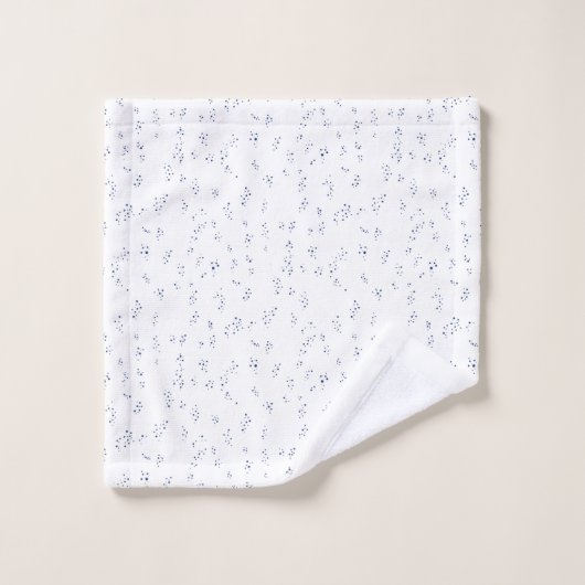 Witte en marine handdoekset - schelpen en zeewier bad handdoek (Wasdoekje)