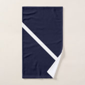 Witte en marinemonogram bruiloft Gift Bath Towel S Bad Handdoek (Handdoek)