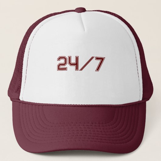 Witte en Maroon Petten Petten Honkbal Trucker (Voorkant)