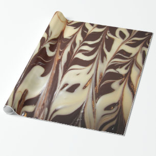 Witte en melkchocolade-kralen cadeaupapier