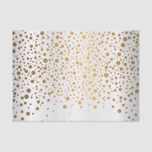 Witte en metallic gouden Confetti Tissuepapier (Voorkant)