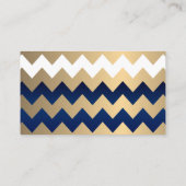 Witte en Navy Blauw Goud Confetti Stippen Website Informatiekaartje (Achterkant)