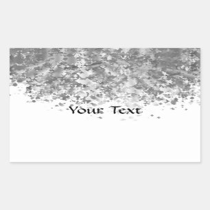 Witte en nepglitter op maat rechthoekige sticker