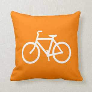 Witte en oranje fiets kussen