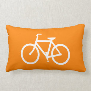 Witte en oranje fiets kussen
