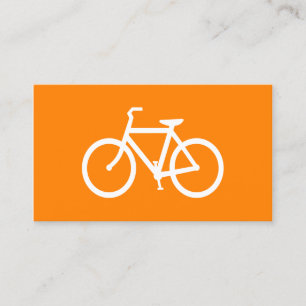 Witte en oranje fiets visitekaartje