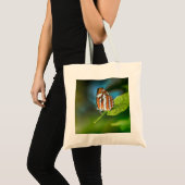 Witte en Oranje gestripte vlinder Tote Bag (Voorkant (product))