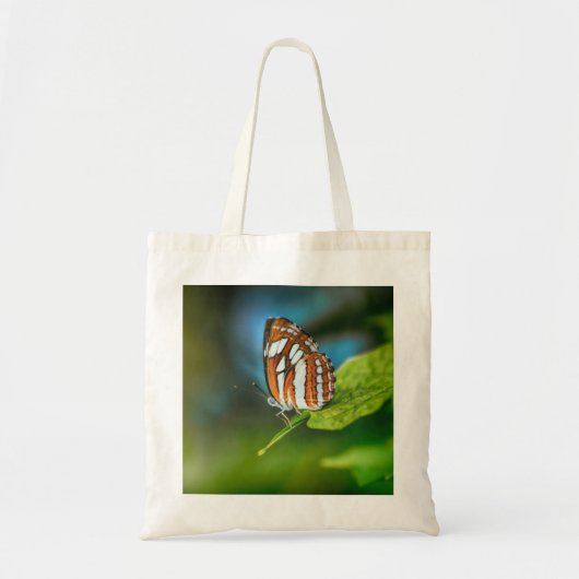 Witte en Oranje gestripte vlinder Tote Bag (Voorkant)