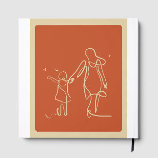 Witte en oranje minimalistische kaart gastenboek