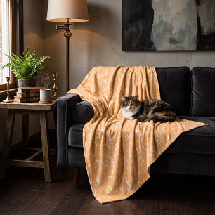 witte en oranje Muziek Fleece Deken