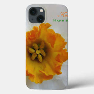 Witte en oranje narcis gepersonaliseerde iPad hoes