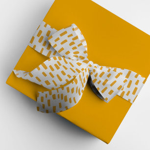 Witte en Oranje Stippen voor het aftappen van graa Grosgrain Lint