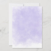 Witte en Paarse bloemen bruiloft uitnodiging (Achterkant)